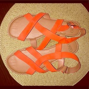 Orange summer sandals